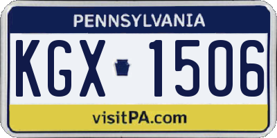 PA license plate KGX1506