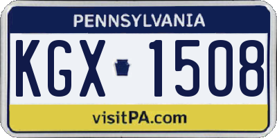 PA license plate KGX1508
