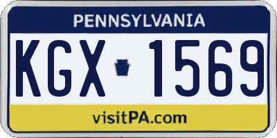 PA license plate KGX1569