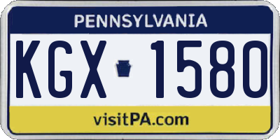 PA license plate KGX1580