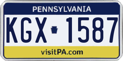 PA license plate KGX1587