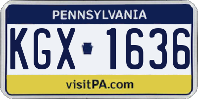 PA license plate KGX1636