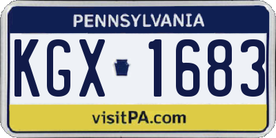 PA license plate KGX1683