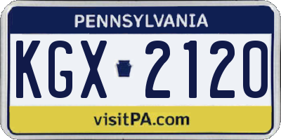 PA license plate KGX2120
