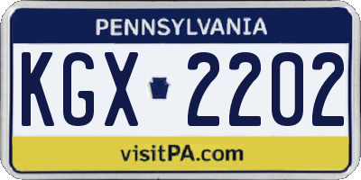 PA license plate KGX2202