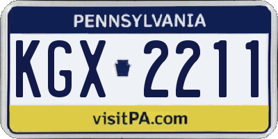 PA license plate KGX2211