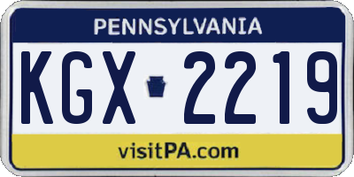 PA license plate KGX2219
