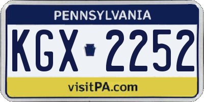 PA license plate KGX2252