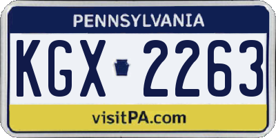PA license plate KGX2263