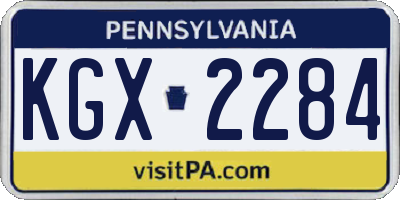 PA license plate KGX2284