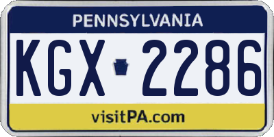 PA license plate KGX2286