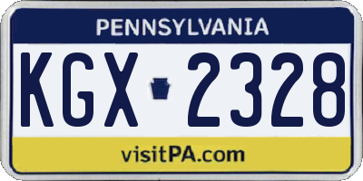 PA license plate KGX2328