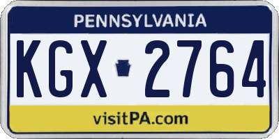 PA license plate KGX2764