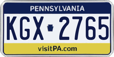 PA license plate KGX2765