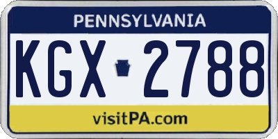 PA license plate KGX2788
