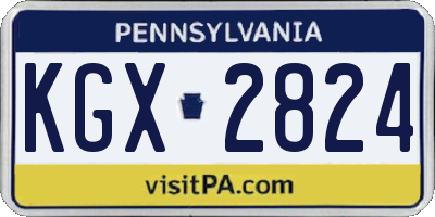 PA license plate KGX2824
