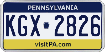PA license plate KGX2826