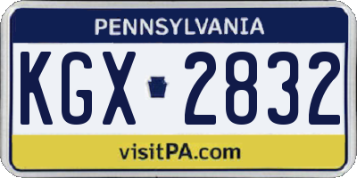 PA license plate KGX2832