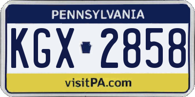 PA license plate KGX2858