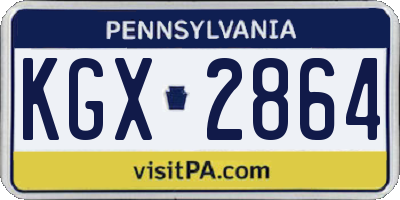 PA license plate KGX2864