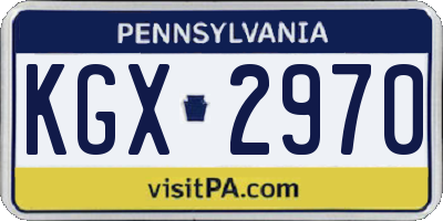 PA license plate KGX2970