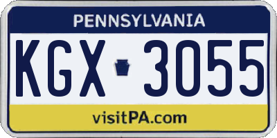 PA license plate KGX3055