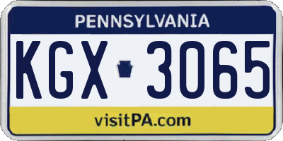 PA license plate KGX3065