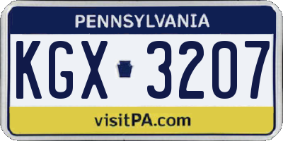 PA license plate KGX3207