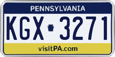PA license plate KGX3271