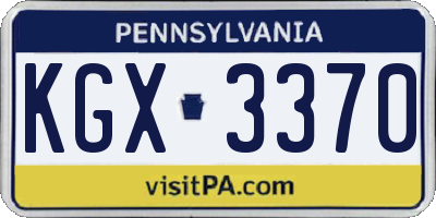 PA license plate KGX3370