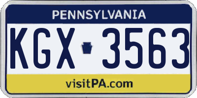 PA license plate KGX3563