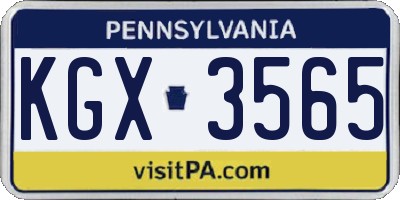 PA license plate KGX3565