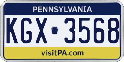 PA license plate KGX3568