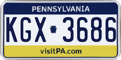 PA license plate KGX3686