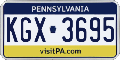 PA license plate KGX3695