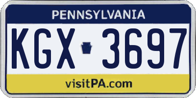 PA license plate KGX3697