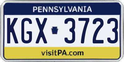 PA license plate KGX3723