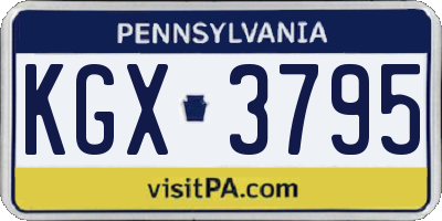 PA license plate KGX3795