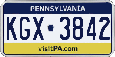 PA license plate KGX3842