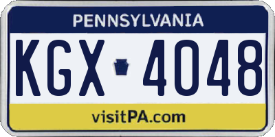 PA license plate KGX4048