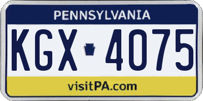PA license plate KGX4075