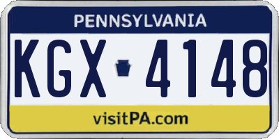 PA license plate KGX4148