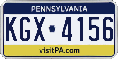 PA license plate KGX4156