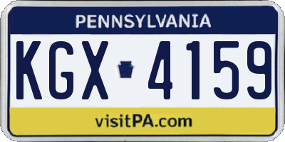 PA license plate KGX4159