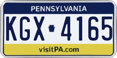 PA license plate KGX4165