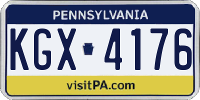 PA license plate KGX4176