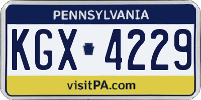 PA license plate KGX4229