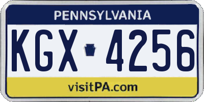 PA license plate KGX4256