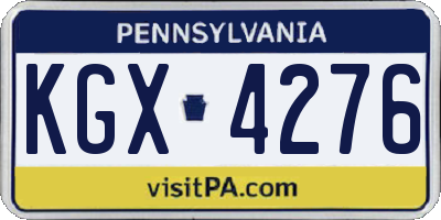 PA license plate KGX4276