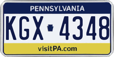 PA license plate KGX4348